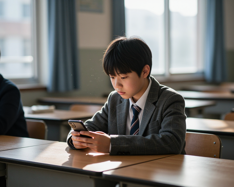 A melancholic classroom scene