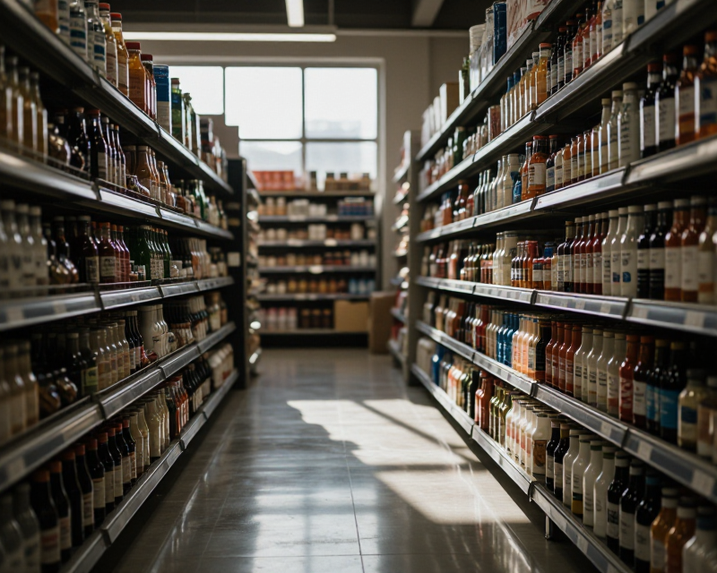 Empty Supermarket Aisle