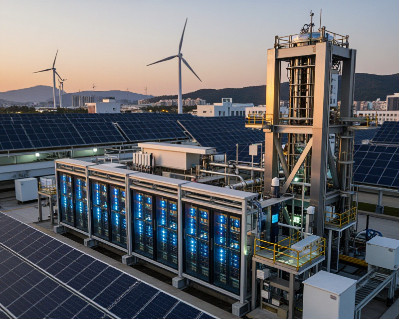 Futuristic Korean Tech and Energy Landscape