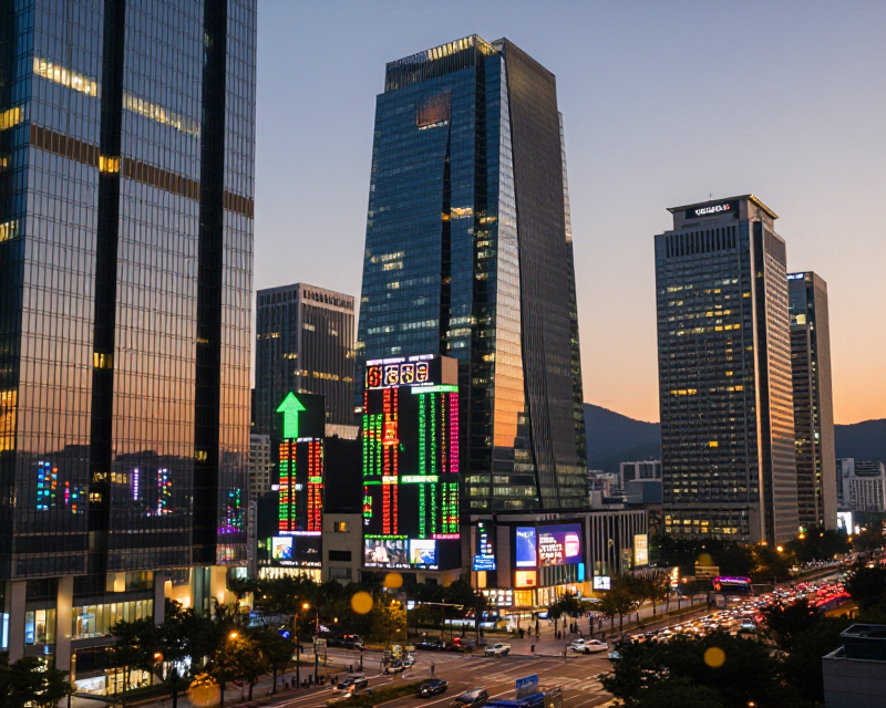 Seoul Financial District Stock Market