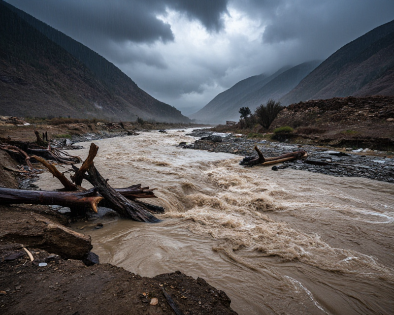 Nepal Flood Scene